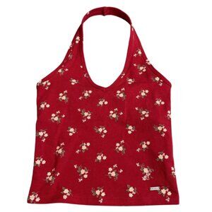 HOLLISTER Red floral halter top